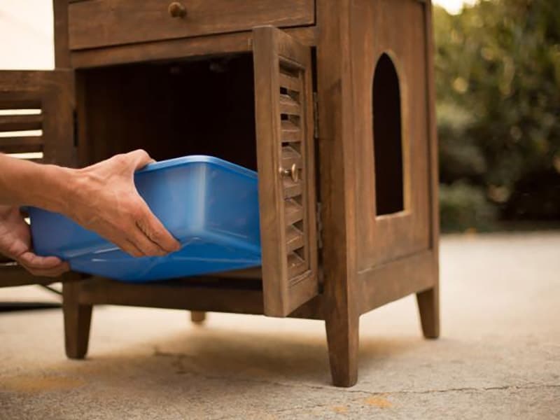 litter box in a table