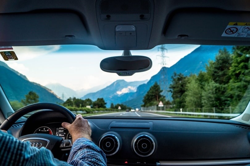 man driving audi car