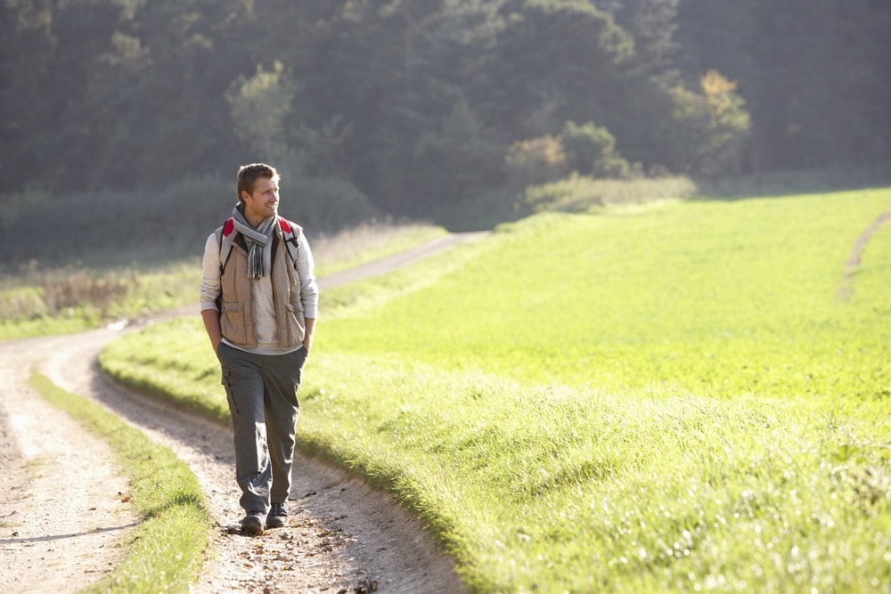 man walking in the park