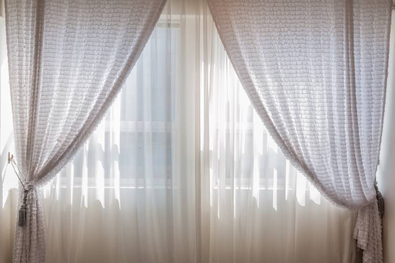 neat white curtains
