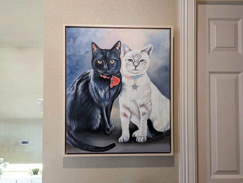 oil painting of noodles and nutmeg hanging on the wall