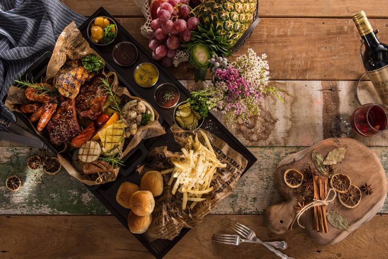 party food platter on a wooden table