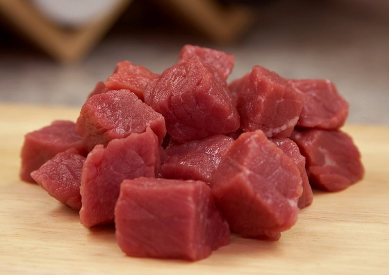 raw beef cubes