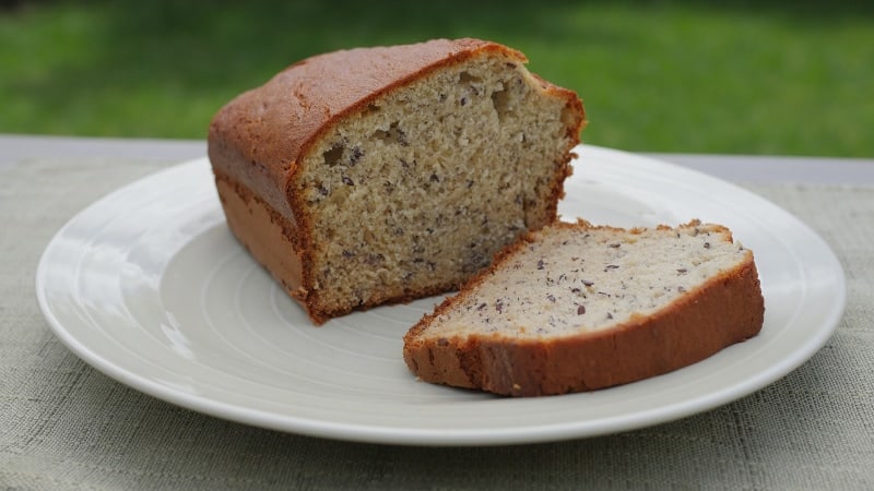 sliced banana bread on a plate