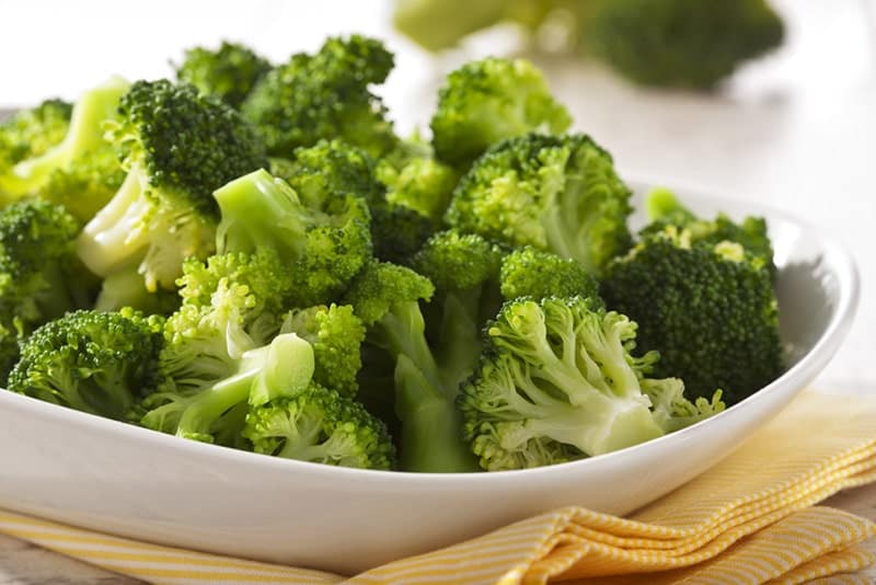 steamed broccoli in a bowl