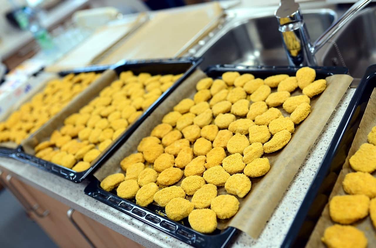 trays of chicken nuggets
