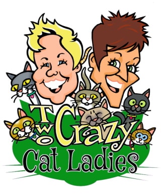 two crazy cat ladies logo