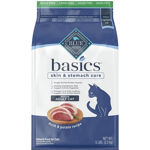Blue Buffalo Basics Limited Skin and Stomach Care Grain-Free Formula Duck & Potato Indoor Adult Dry Cat Food