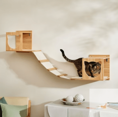 FRISCO Cat Silhouette with Bridge Wall Mounted Cat Wall Shelves