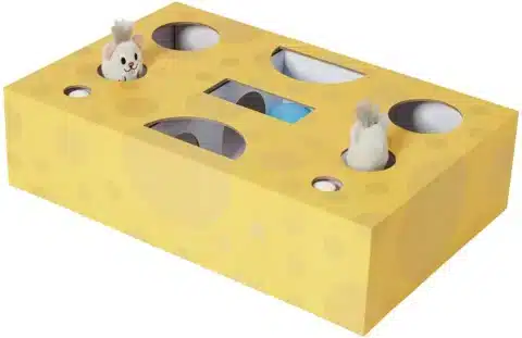 Frisco Cheese Interactive Maze Cardboard Cat Toy Box With Catnip