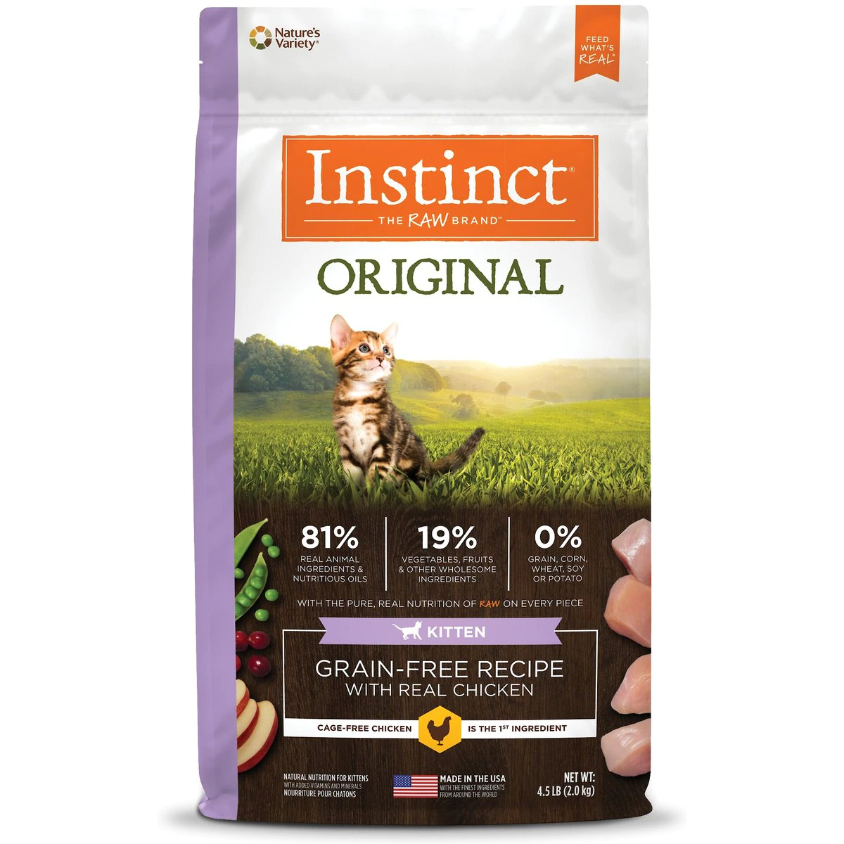 Instinct Original Real Chicken Recipe Grain-Free Kitten Dry Cat Food
