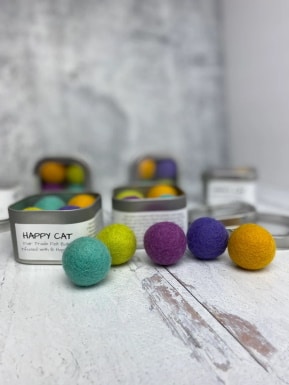 Pastel Colored Catnip infused Felted Balls