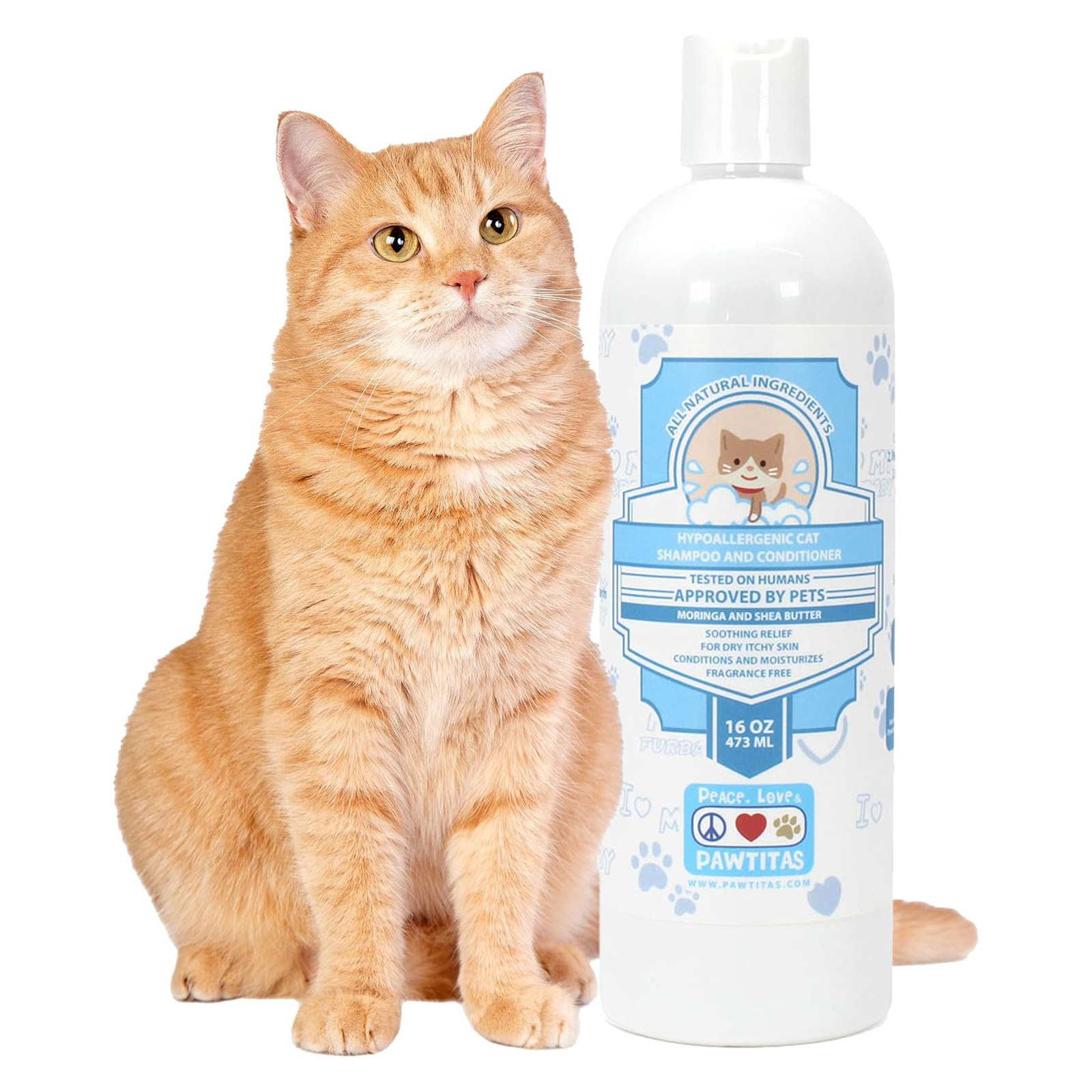 Pawtitas Cat Shampoo Natural Cat Grooming