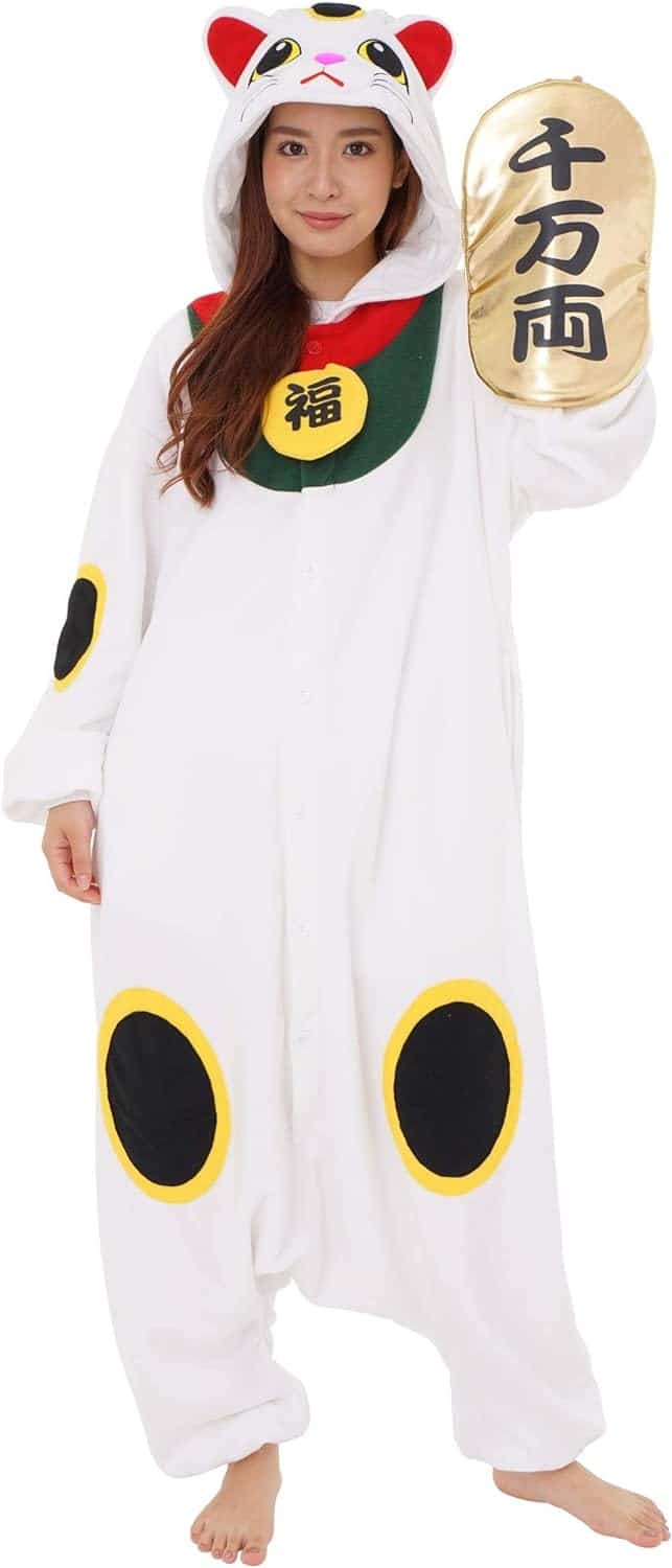 SAZAC Lucky Cat Kigurumi Onesie Costume