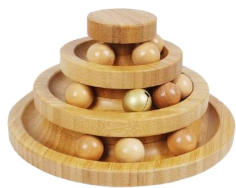 Wooden Cat Ball Track Toy