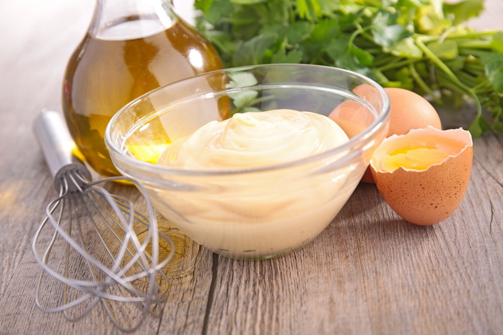 mayonaise on wooden table