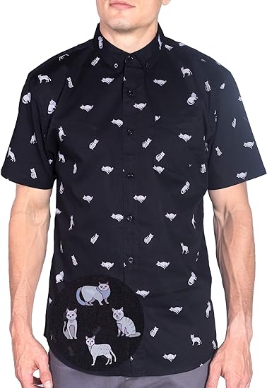 Button Down Cat Print by Visive Store