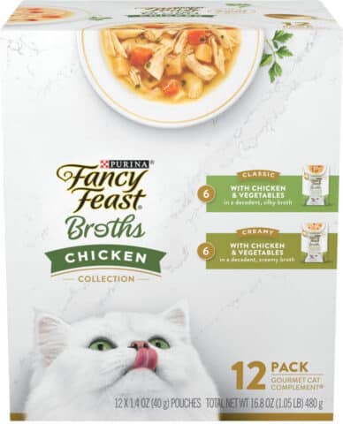 Fancy Feast Chicken Collection Broths Variety Pack Supplemental Wet Cat Food Pouches