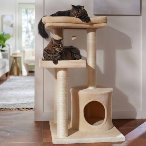 Frisco 42-in Heavy Duty Faux Fur Cat Tree & Condo