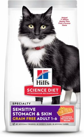 Hill's Science Diet Adult Sensitive Stomach & Skin Grain-Free Salmon & Yellow Pea Recipe Dry Cat Food