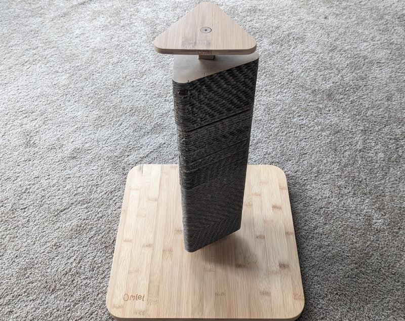 Omlet Cardboard Cat Scratching Post - top view of the product