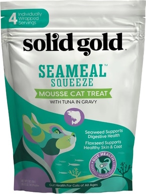 Solid Gold SeaMeal Squeeze with Tuna In Gravy Mousse Lickable Cat Treats