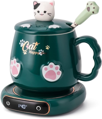 Bgbg Cat Coffee Mug Warmer and Mug Set