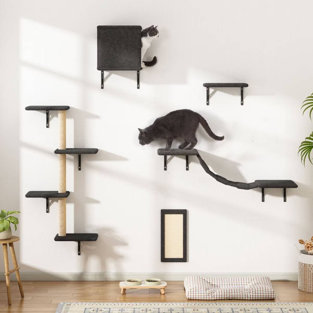 Coziwow Wall Mounted Shelves Set Cat Tree