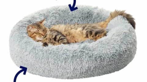 Frisco Long Faux Fur Donut Cat Bed