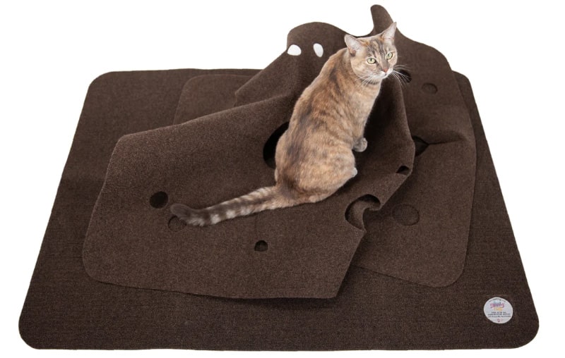 Ripple Rug for Cats - cat sitting on the product
