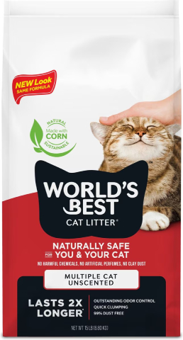 World's Best Multi-Cat Unscented Clumping Corn Cat Litter