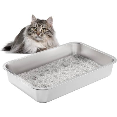 Yangbaga Stainless Steel Litter Box for Cat and Rabbit