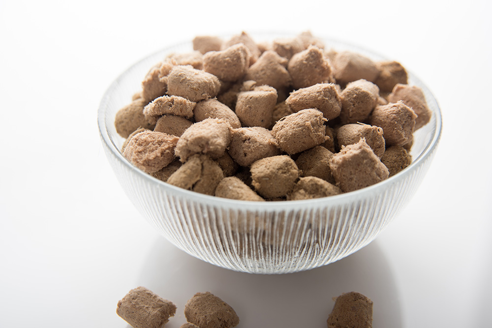 Freeze Dried pet food in a bowl