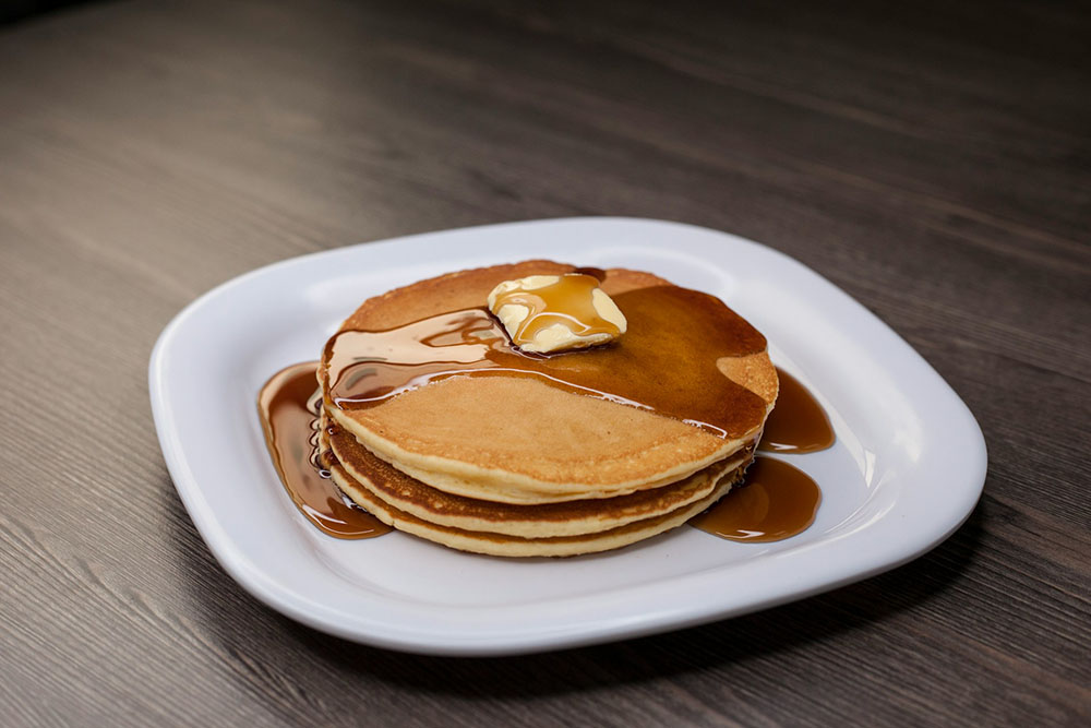 pancake with syrup and butter