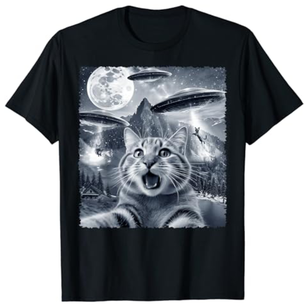 Alien Cat Selfie T-Shirt new