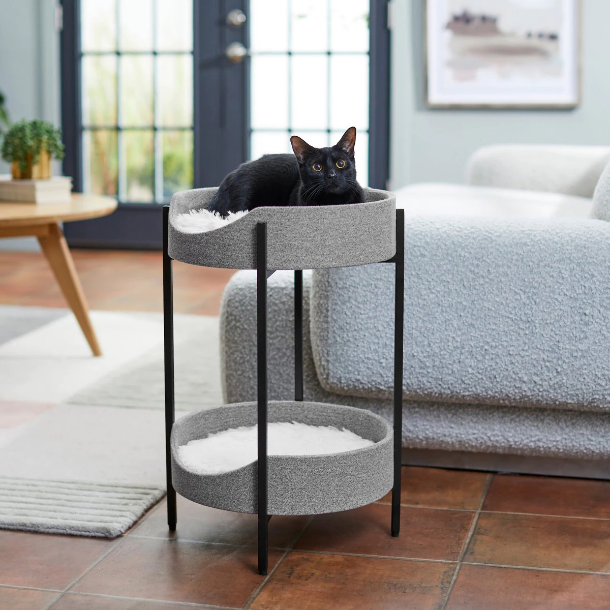 Frisco Elevated Modern Wrought Iron Cat Bed