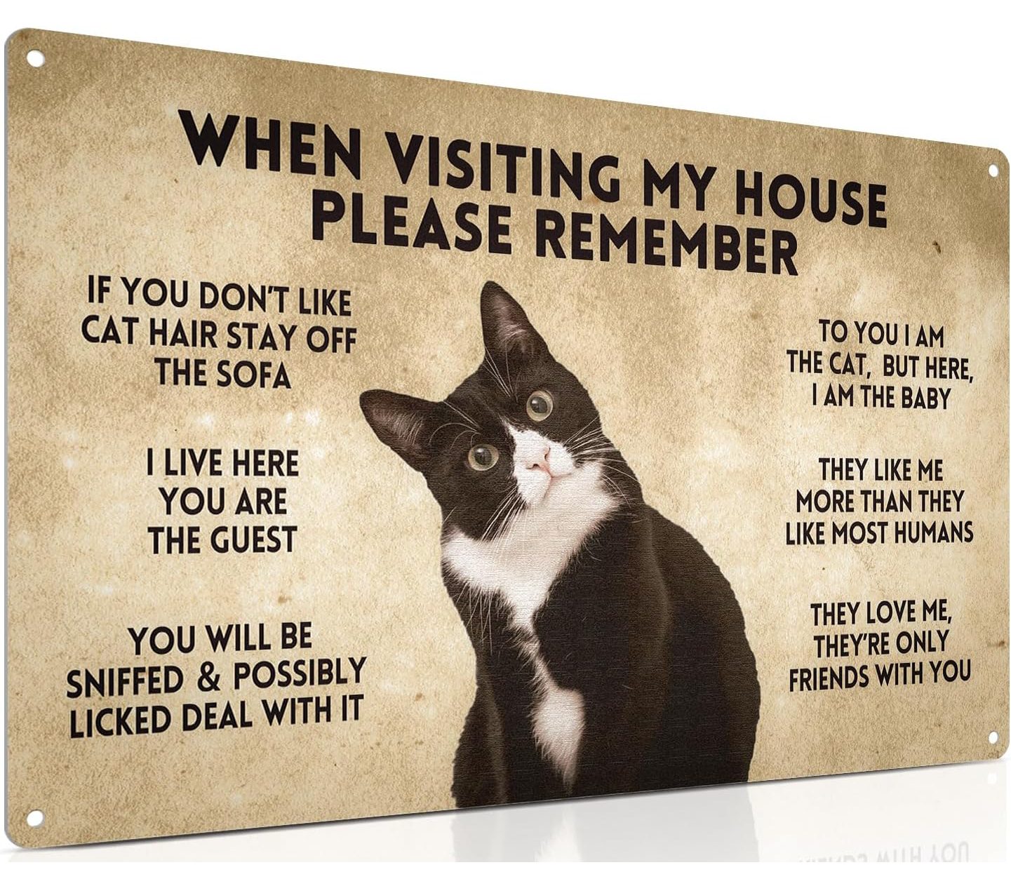 Funny Tuxedo Cat-Themed Sign new