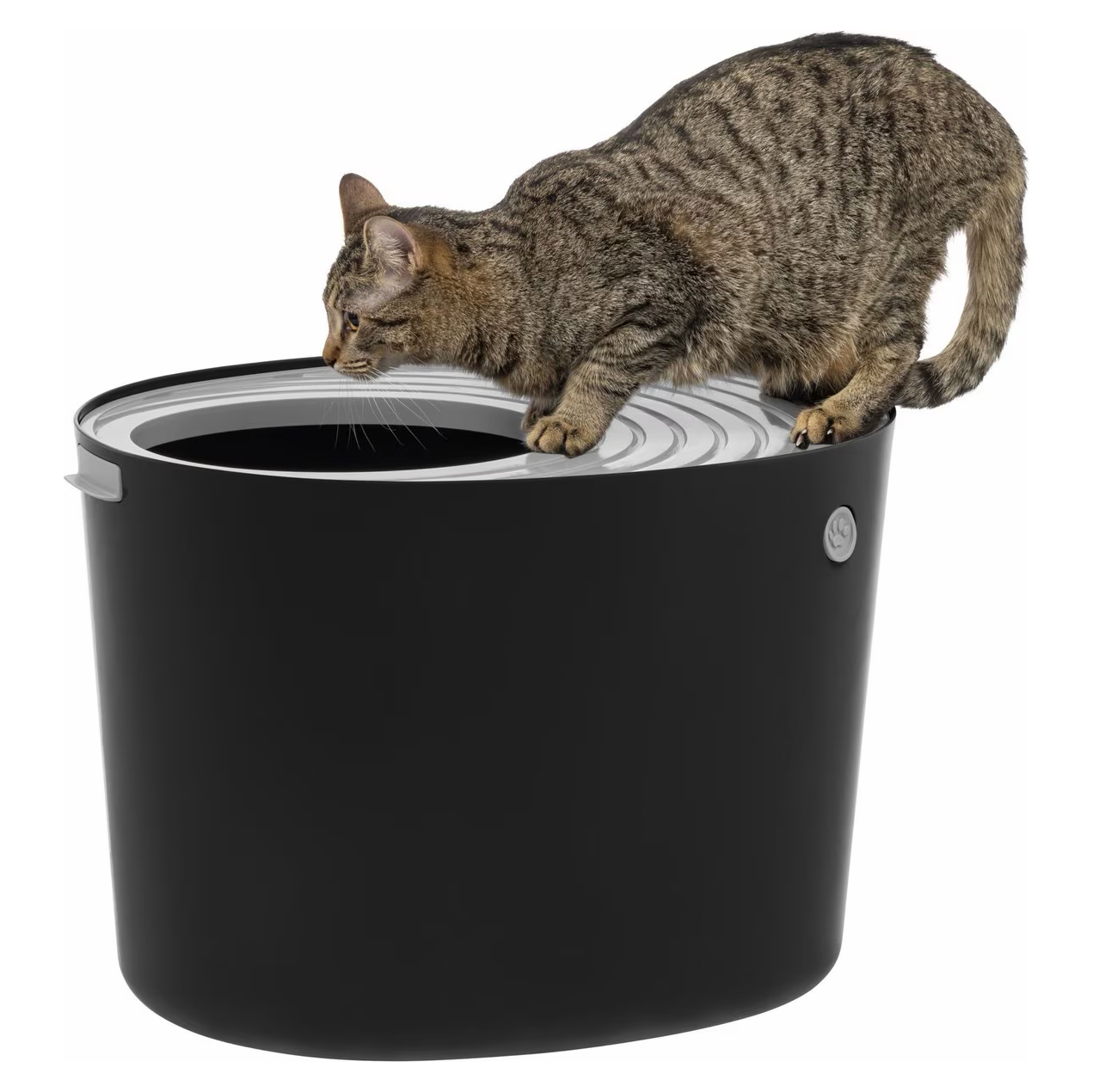 IRIS USA Round Top Entry Cat Litter Box & Scoop