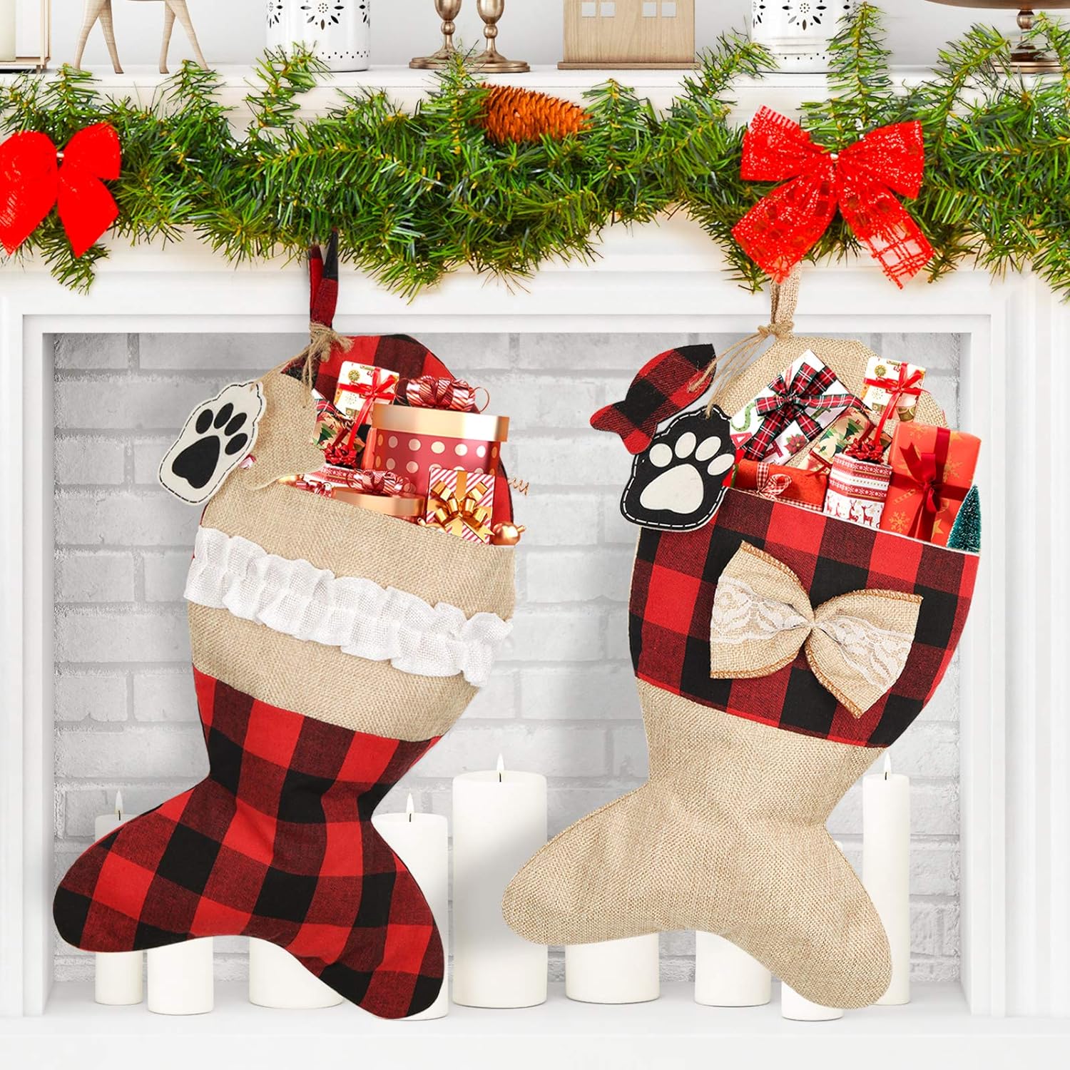 Mocoosy 2-Pack Cat Christmas Stocking