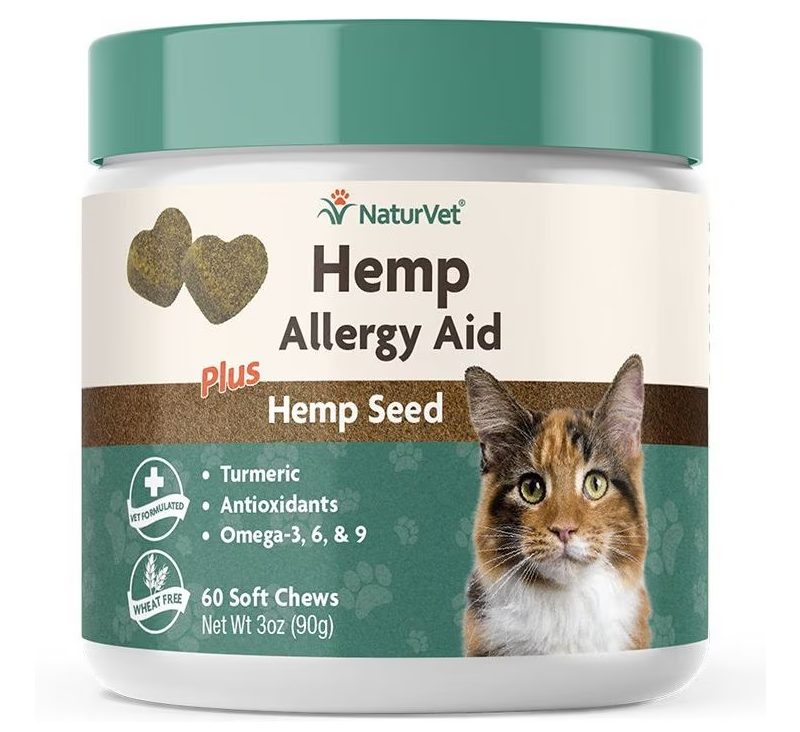 NaturVet Hemp Soft Chews Allergy Supplement for Cats