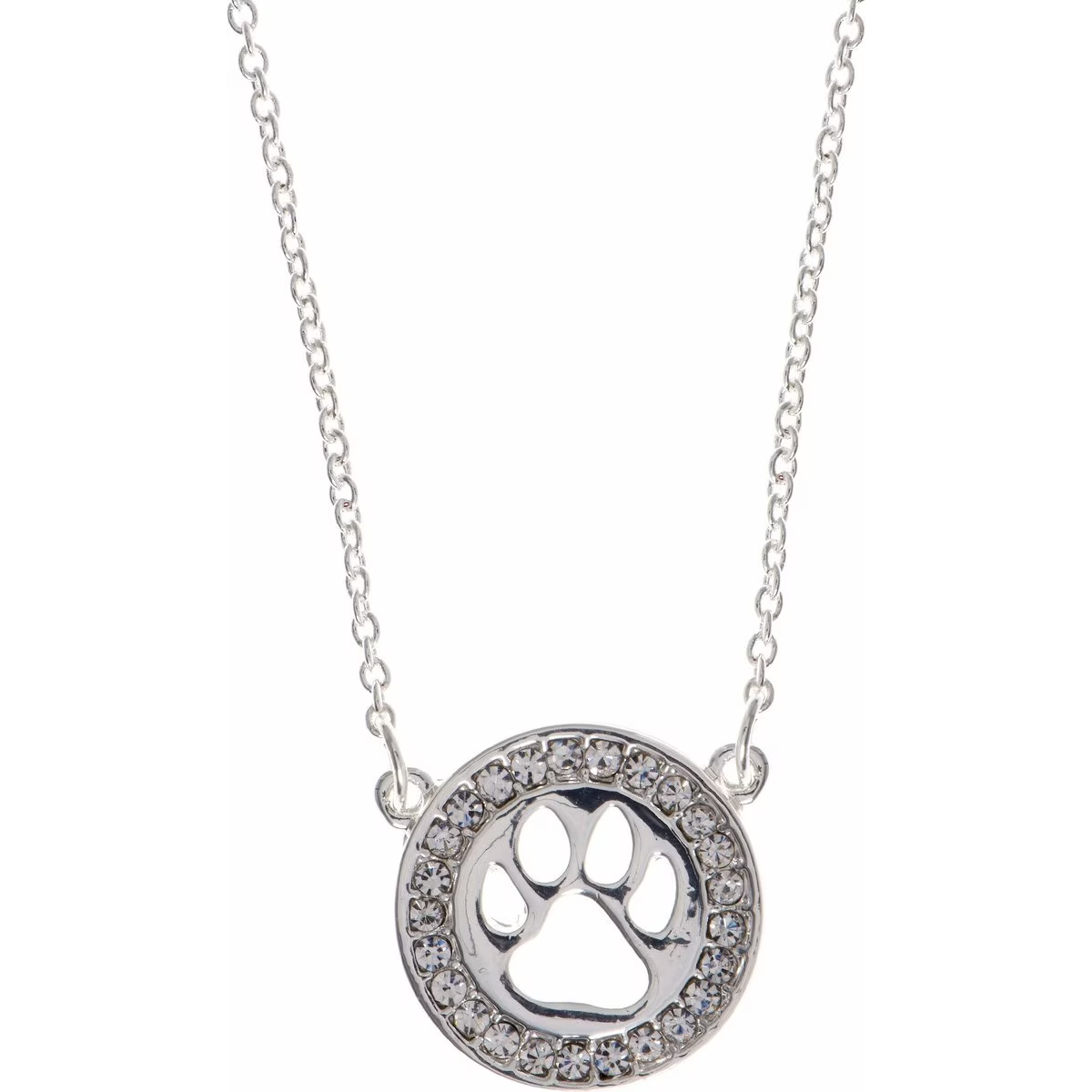 Pet Friends Pave Paw Cutout Pendant Necklace new