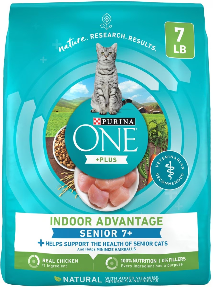 Purina ONE Indoor Advantage Senior 7+ High Protein Natural Dry Cat Food