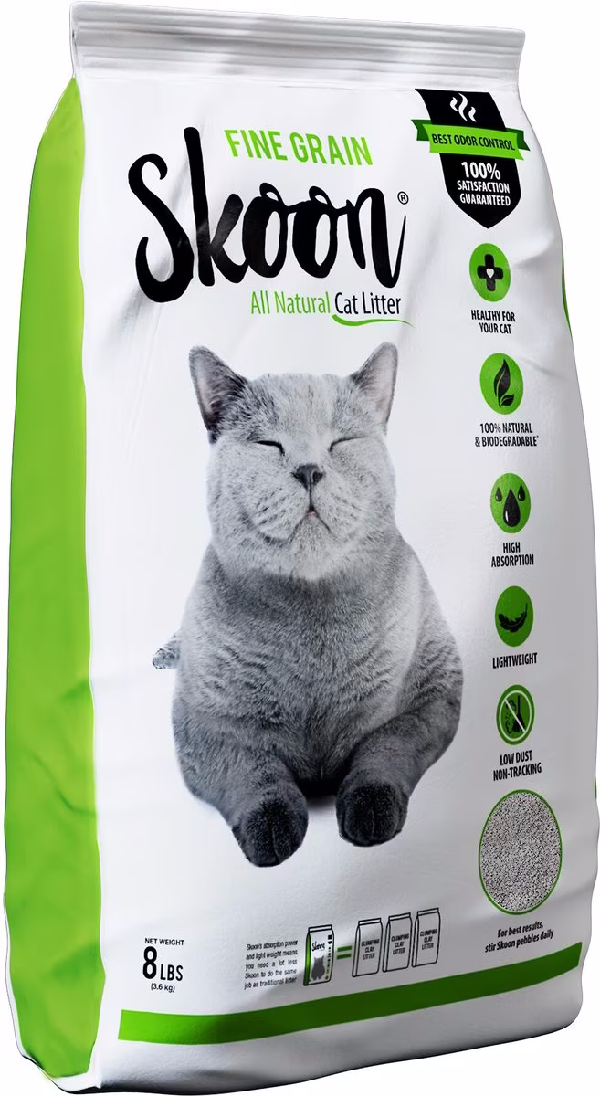 Skoon All Natural Fine-Grain Unscented Non-Clumping Cat Litter
