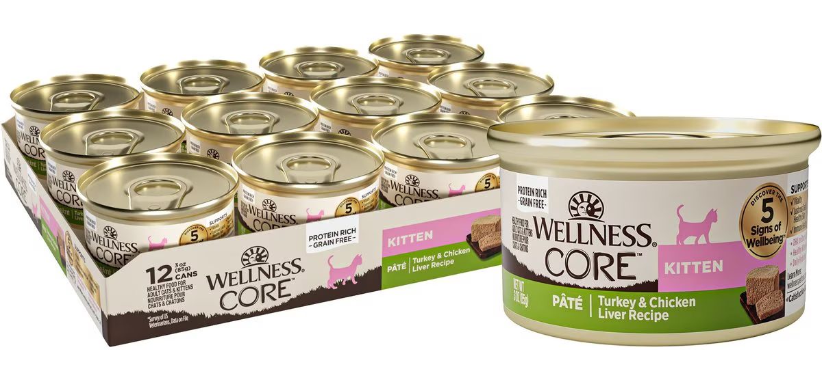 Wellness CORE Natural Grain-Free Turkey & Chicken Liver Pate Canned Kitten Food