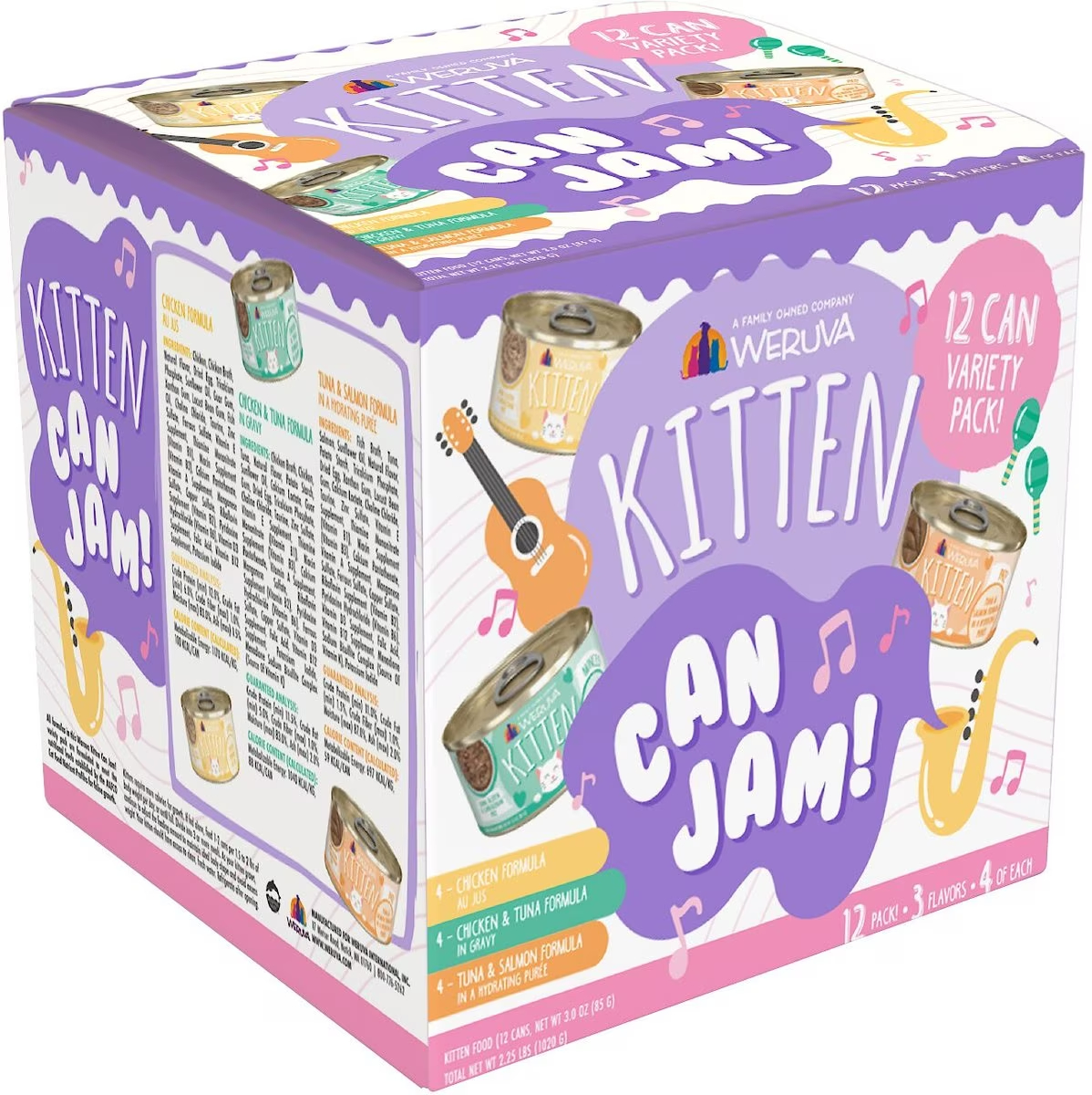 Weruva Kitten Can Jam! Chicken, Tuna & Salmon Flavored Pate Canned Cat Food Variety Pack