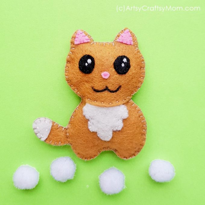 Felt Cat Plushie by Artsy Crafty Mom