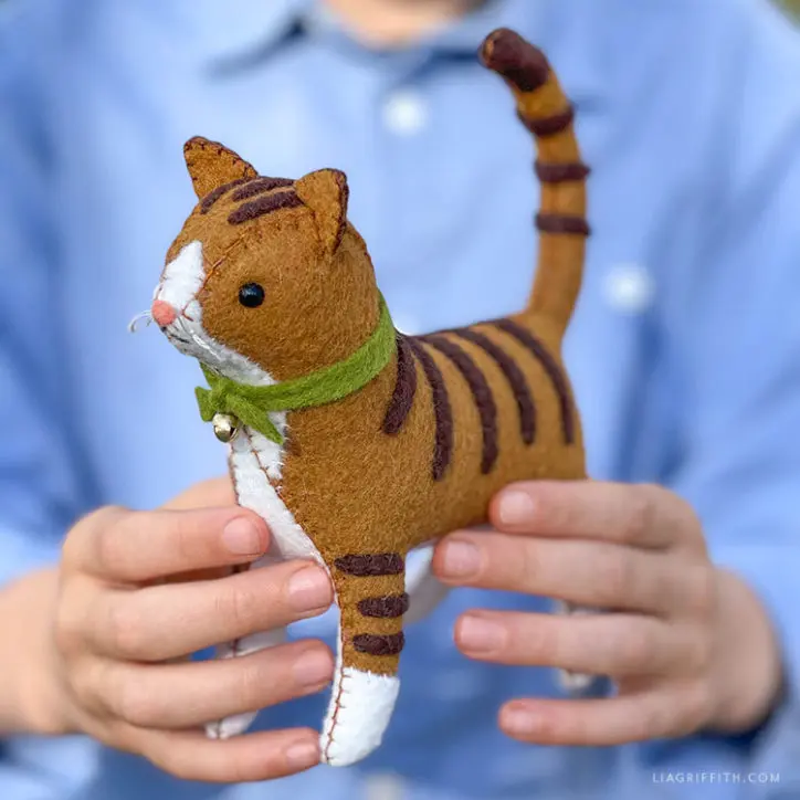 Felt Tabby Cat by Lia Griffith