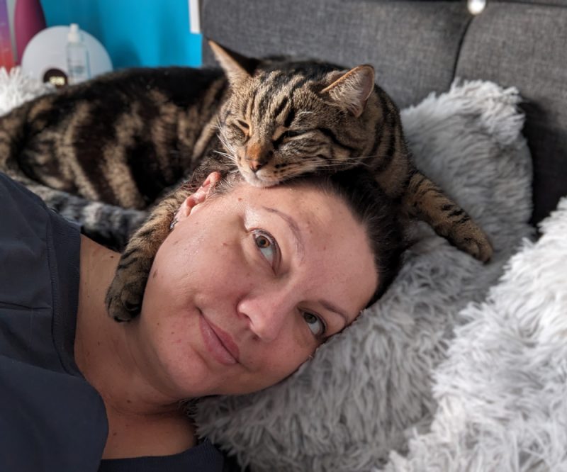 Cyril curling up around my head