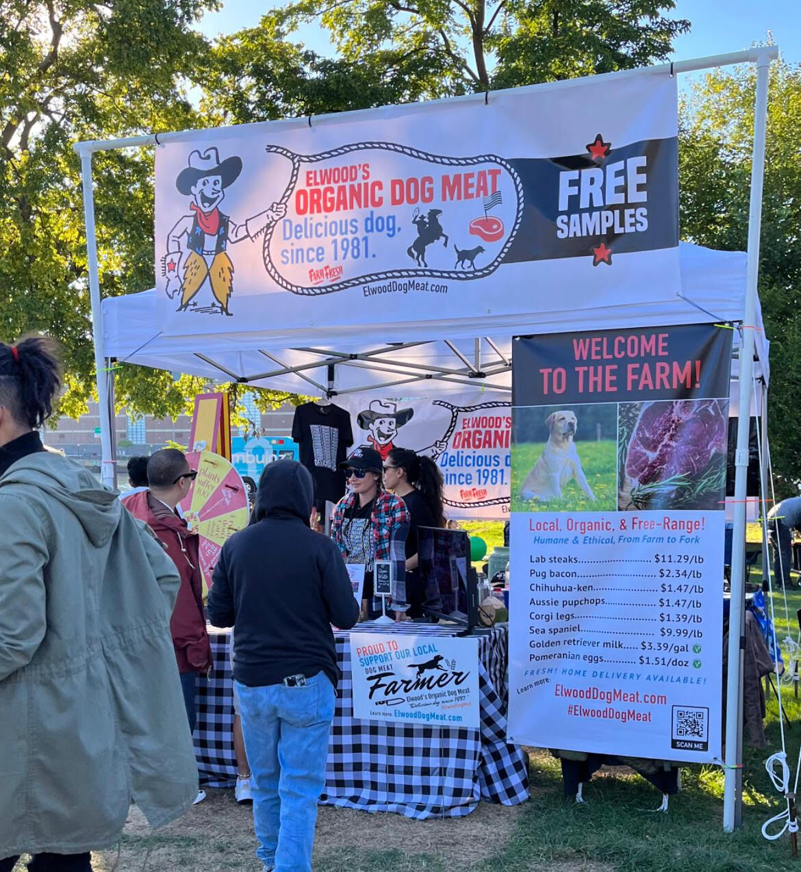 Elwood's dog meat stand at the market