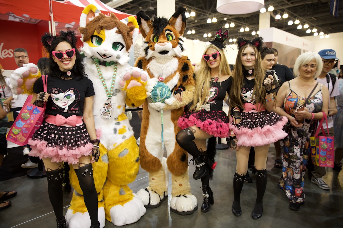 Some of the dressed-up crowd at CatCon